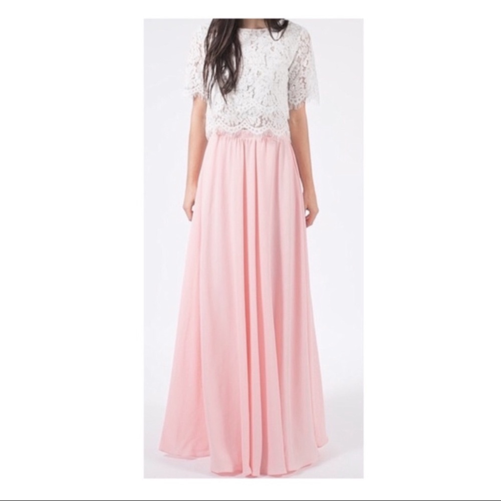 Light Pink Chiffon Maxi Skirt